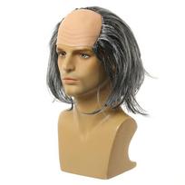 Tiesus Seno Vyro Plikas Perukas Rekvizitai Helovinas Plikstantis Perukas Vakarėlis Cosplay Juokingas Plikas Perukas Maskarado Šou gray-straight black
