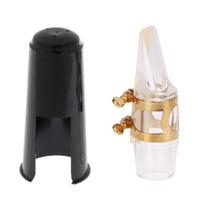 Alto Saxophone Transparent Mouthpiece E-flat Crystal Mouthpiece Mouthpiece + Cap + Clamp + Reeds 1PC Mouthpiece  black
