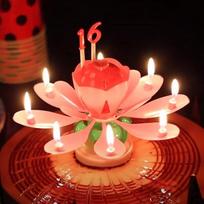 STOLIVING Birthday Lotus Melody Candle with Number Toppers 19-Piece Party Set 19-Piece Set (Rainbow) blue