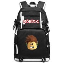 Roblox žaidimų kuprinė, didelės talpos, berniukams ir mergaitėms, mokyklos išvykos krepšys Black d/avatar