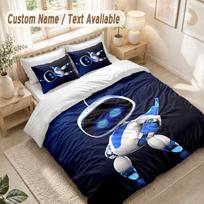 Astro Bot Bedding Set, 1 Duvet Cover & 2 Pillowcases Soft Comfortable Bedroom Home Textile Decor 140cmx200cm