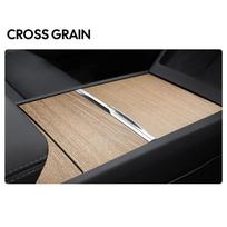 Skirta Tesla Model Y Juniper Launch 2025 Model 3 Highland 2024 Centrinės konsolės panelės lipdukas Suede plėvelė Anglies pluošto medžio centrinis dangtelis beige