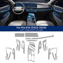 Car Interior TPU Protector Anti-scratch Film For Kia EV6 2022-2024 Auto Protective Transparent Anti-tear Stickers Accessories LHD