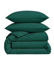 Premium satino patalynės komplektas „Dark green sateen“ (200x220 cm)