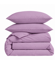 Premium satino patalynės komplektas „Lilac Sateen“ (200x220 cm)