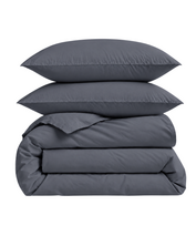 Premium satino patalynės komplektas „Dark Grey sateen“ (200x220 cm)