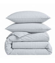 Premium satino patalynės komplektas „Light Gray Stripe Satin“ (140x200 cm)