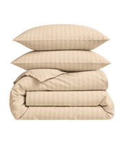 Premium satino patalynės komplektas „Champagne Stripe Sateen“ (200x220 cm)