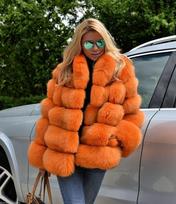 Moteriškas Fox kailinis švarkas paltas ZZ S orange
