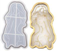Tray DIY Epoxy Crystal Resin Silicone Mold Girl Model Body Abstract Plate Plate Mirror Tray Silicone Mold B white