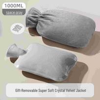 Explosion-Proof Hot Water Bottle: Small, Large Capacity, Hand Warmer and Belly Compress gray
