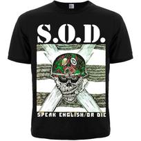 S.O.D.    Kalbėk angliškai arba mirk  T-shirt juoda anthrax slayer Unisex T-shirt M gray