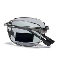 Men Folding Photochromic Sunglasses with Polarized Lens Rectangle Metal Summer Male Shades 2024 Trending Products gray
