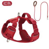 Vintage Leather Pet Chest Strap Anti-blast Reflective Dog Chest Strap Anti-break Free Dog Leash (as the picture,L) brown