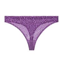 Sports yoga women's sexy coquettish ice silk underwear women's low-rise seamless underwear European and American large-size T-pants XL violetinė