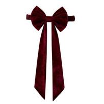 Minkštos aksominės kėdės atlošo juostelės Bordo spalvos juostos su elastinėmis gumomis, Daugkartinio naudojimo peteliškė Elegantiška vakarienėms Dangalas, Dekoratyvinė juostelė Kalėdos 1pc vyno raudonos spalvos
