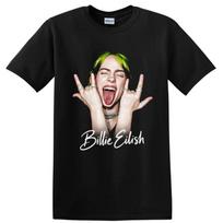 Billie Eilish Fan Art Portrait Pop Art Music T Shirt Graphic Tee Concert Gift S white