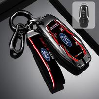 Metalinis Odinis Automobilio Išmaniojo Rakto Dangtelis Apsauginis Korpusas Ford Focus Mk2 Mk3 Mk4 Fiesta EcoSport Mondeo Ranger Mustang Lipdukas (as the picture,1pc) gray
