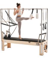 VEVOR Pilates Reformeris, Medinis Pilateso Treniruoklis Namų Salės Studijai, Jėgos Treniruočių Įranga Su Dviguba Varža, Reformerio Dėžė 240 x 86 x 213 cm