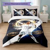 Cristiano Ronaldo Custom Name Text Bedding Set 1 Duvet Cover+2 Pillowcases Soccer Logo Personalized Gift For Special Occasion Bedroom Decor 140cmx200cm