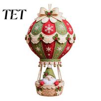 Dachshund Holiday Decor Christmas Hot Air Balloon DIY Kit, 3D Felt Hanging Ornament Sewing Santa Family Craft Night Activities Snowman Reindeer Angel C beige