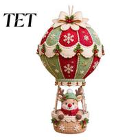 Dachshund Holiday Decor Christmas Hot Air Balloon DIY Kit, 3D Felt Hanging Ornament Sewing Santa Family Craft Night Activities Snowman Reindeer Angel H