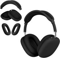 3 in 1 silicone case for AirPods Max headphones  anti scratch ear pads  ear cups  headband for AirPod Max  silicone protective accessories for Apple black