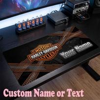 Harley-Davidson Customized Name Text Mouse Pad, Large Desk Mouse Mat Personalized Home Office Present 30cmx60cm gray