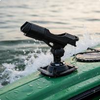 Kayak Rod Holder Adjustable Standup Paddleboard Fixed Mount for Anglers Rod Holder Wo Glue black