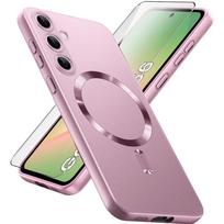 Case for Samsung Galaxy A56 5G, ColorMag, for MagSafe, pink + 9H tempered glass