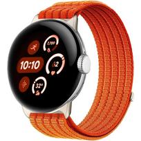 Nylon Strap for Google Pixel Watch 4 41mm / 3 41mm / 2 / 1, Orange black