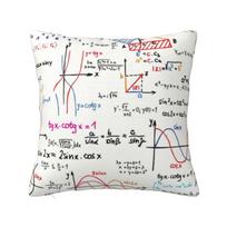 Pure Math Nerd Pillow Decor Home Nordic Physics Science Cushion Decoration Salon Square Pillowcase 30x30cm 12x12in white