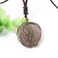 Europos & Amerikos Krištolinio Obsidianio Toukano Pakabukas Karoliai - Ledinio Obsidianio Varnos Dizainas Vyrams beige