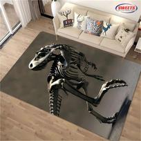 Dinozaurų fosilijų rašto kilimėlis Neslystantis kilimėlis miegamajam, svetainei, vaikų kambariui Namų dekoras, dovanos idėja 40x60cm (16x24in) black