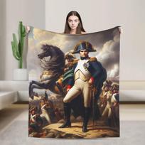 Napoleonas Bonapartas kerta Alpes Vilnos pledas Meno kūrinys namams Megztas pledas Automobilio Lengvas Daugiafunkcis 75x90cm