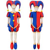 The Amazing Digital Circus Clowns Cosplay Costume Kids Adult Halloween Bodysuit Cosplay Suit 20CM Height Pomni Doll Soft Toy 120 red