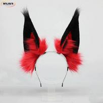 Aukštos kokybės Alastor Cosplay perukas Raudonas Juodas Karščiui atsparus Sintetinis Plaukas Anime Cosplay Perukai + Peruko Kepuraitė (as the picture,One Size) black