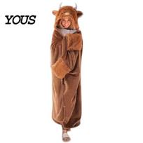 Women Warm Pajamas Animal Wearable Blanket Hoodie for Women, Oversized Flannel Sweatshirt Sleepwear Blanket, Button-Up Cosplay Cape Winter Cozy A