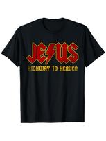 Jesus Highway to Heaven Retro Rock T-shirt XXXL red