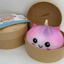 Colorful Dumpling Squishy Toy with Bamboo Slow Rising Stress Relief Fidget Ball Squeeze Toys for ADHD Autism Office Desk Gift yellow