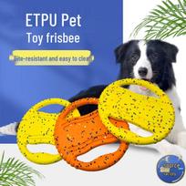 Soft Bite-Resistant Dog Frisbee: Training Toy for Border Collies & Pets Orange + Multicolor white