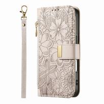 Compatible with iPhone 17/16e/15/14/13/12 Pro Max 16 Plus Lanyard Zipper Wallet Case Dual Card Holder Flip Stand Magnetic Buckle For iPhone 15 balta