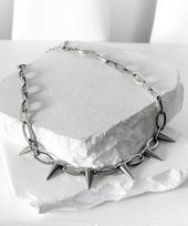 Blessed Bullet Blessed_Erb Spike Chain Necklace Silver_Erb_Tb_Gx4/52Cm white