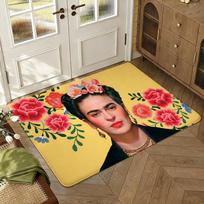 F-Fridas Art K-Kahlo Floor Mat Soft Thickened Absorbent Non-Slip Bedroom Living Room Door Mat Home Decor Flannel Rugs 60cm x 90cm