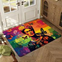 F-Fridas Art K-Kahlo Floor Mat Soft Thickened Absorbent Non-Slip Bedroom Living Room Door Mat Home Decor Flannel Rugs 60cm x 90cm
