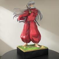 35cm Inuyasha Action Figure Manga Inuyasha Figurine Anime GK Statue Peripheral Model Ornament PVC Desktop Decor Gift for Fans no box white