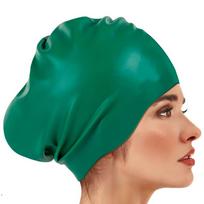 Elastic Silicone Swim Headgear Soft Snorkeling Cap Waterproof Swim Cap  Enlarged Head Circumference Style 12 blue