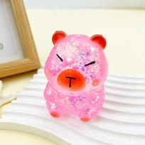 Capybara Turtle Squeeze Toy Glitter Decompression  Toy For Kids Adult Anti Stress Slow Rebound Home Office Decor pink