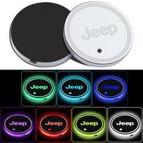 Anti-slip Fluorescence Car Coasters Water Cup Mat Accessories For Jeep Grand Cherokee Wrangler Renegaed Compass Commander JPB JK hbkd6 2PC black