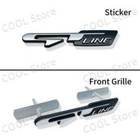 GT line Car c15 Emblem Metal Side Fender Trunk Badge For Kia K3 K5 K9 Forte Ceed Cerato For Peugeot Car Front Hood Grille Decoration Stickers white